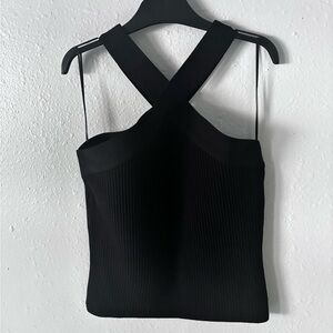 Rachel zoe black ribbed halter top